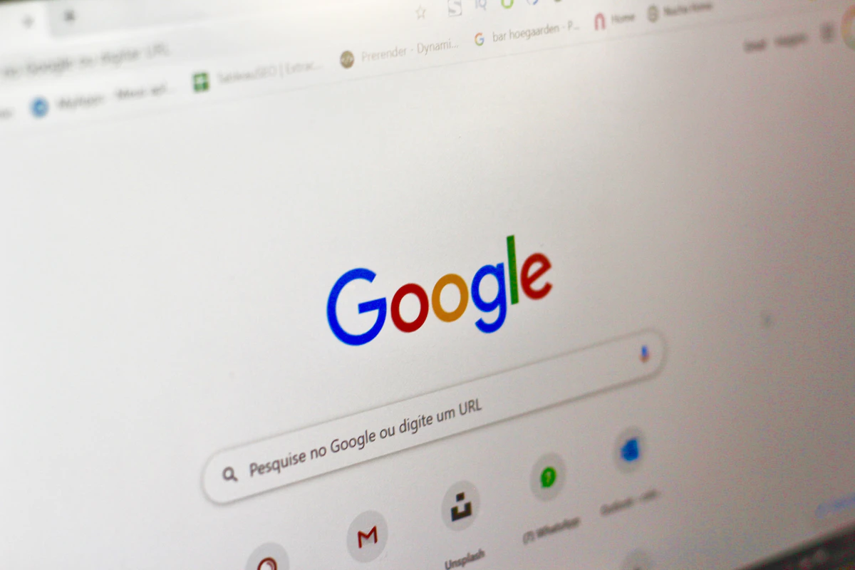 Écran d'ordinateur affichant la page de recherche Google