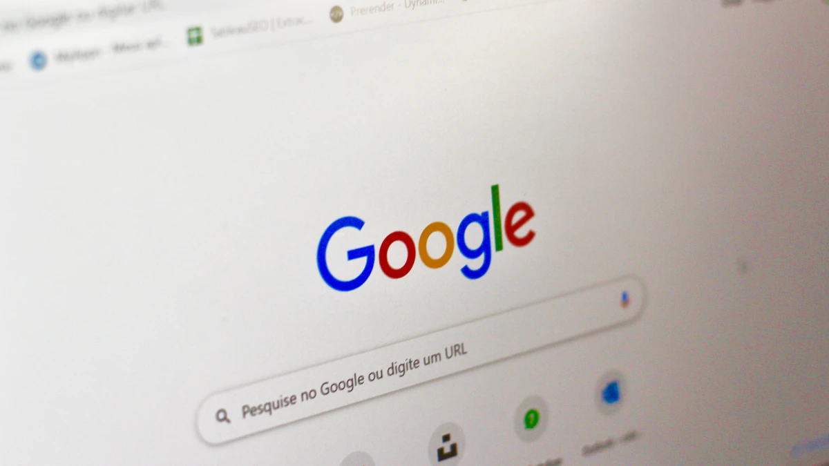 Écran d'ordinateur affichant la page d'accueil du moteur de recherche Google